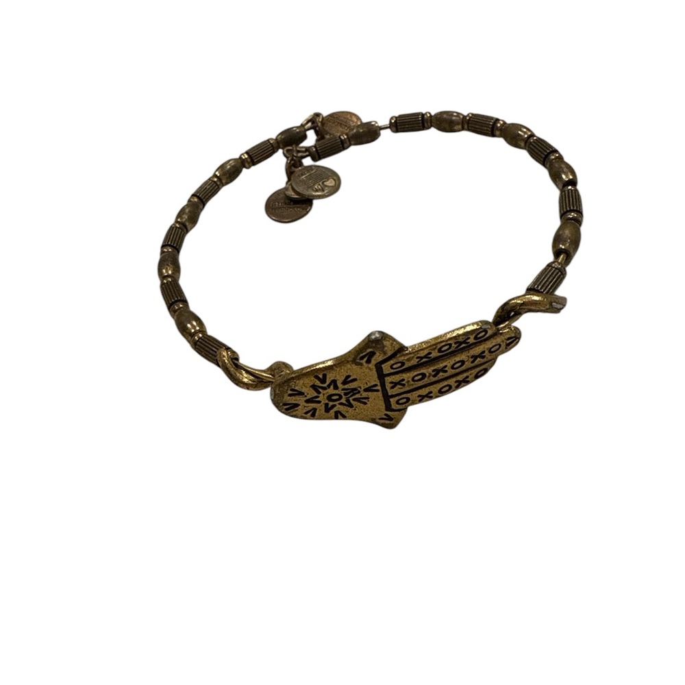 Alex And Ani Vintage Sixty Six Gold Hamsa hand of god Wrap Bracelet XO
